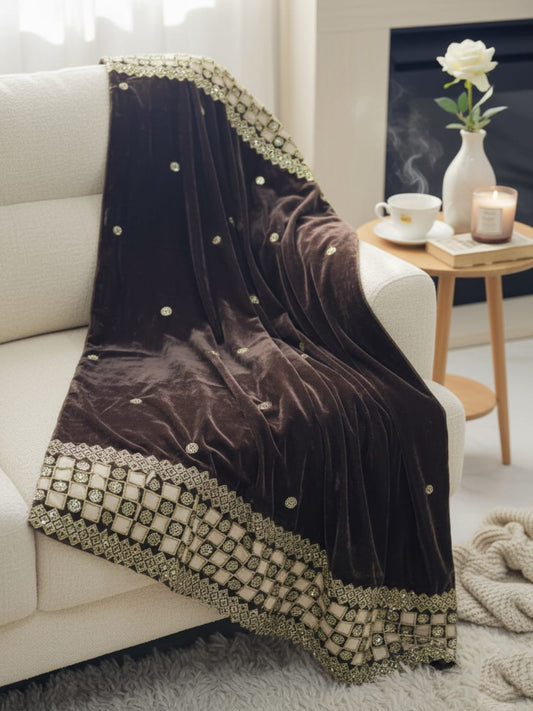 Alamrah luxe Shawl-Brown