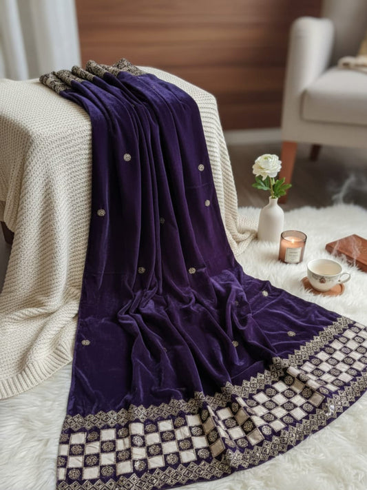 Alamrah luxe Shawl-Purple