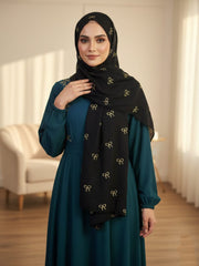 Bow Emb Hijab- Black