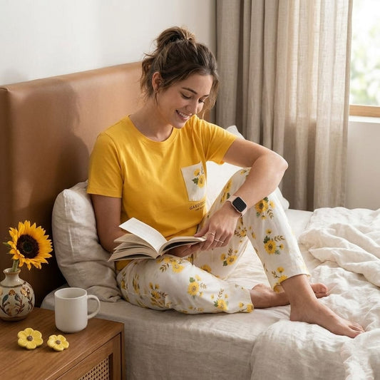 Ladies NightWear-Yellow Flower