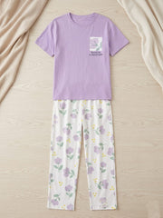 Ladies NightWear-Purple Bloom