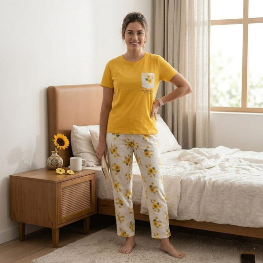 Ladies NightWear-Yellow Flower