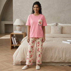 Ladies NightWear-Pink Flower