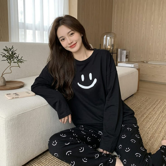 Ladies NightWear-Smily Black