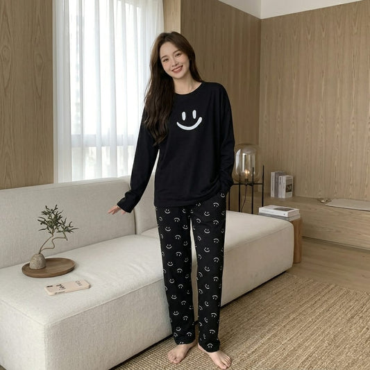 Ladies NightWear-Smily Black