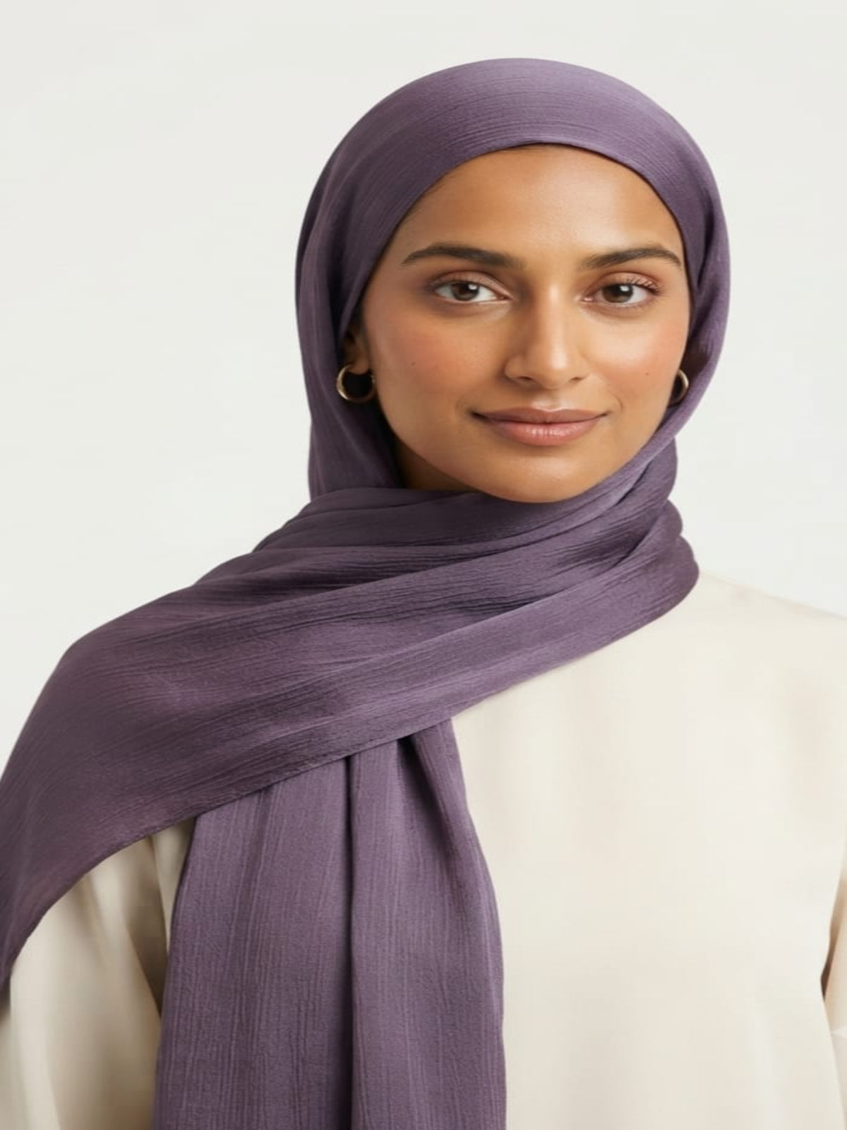 Luxury Crinkle Silk Hijab - MAUVE