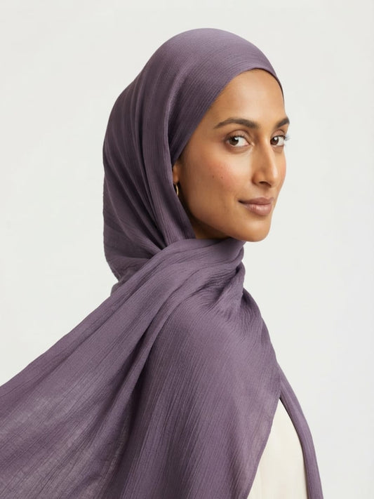 Luxury Crinkle Silk Hijab - MAUVE