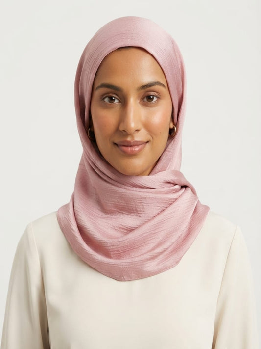 Luxury Crinkle Silk Hijab - PALE PINK