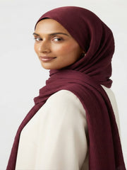 Luxury Crinkle Silk Hijab - MAROON