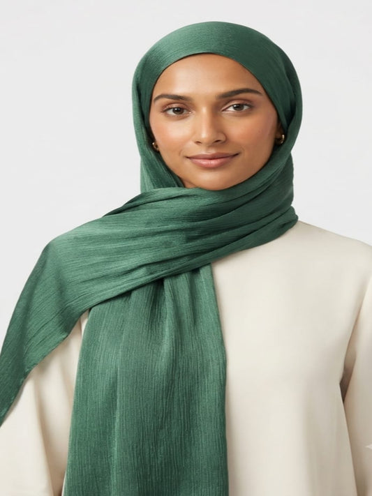 Luxury Crinkle Silk Hijab - LIGHT GREEN