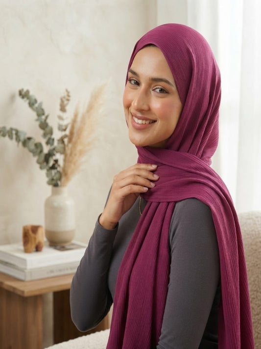 luxury crinkle silk-SHOKING PINK