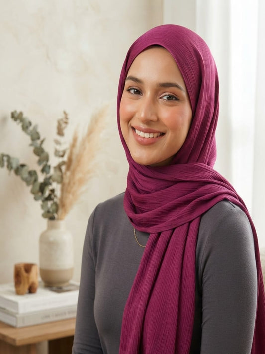 luxury crinkle silk-SHOKING PINK