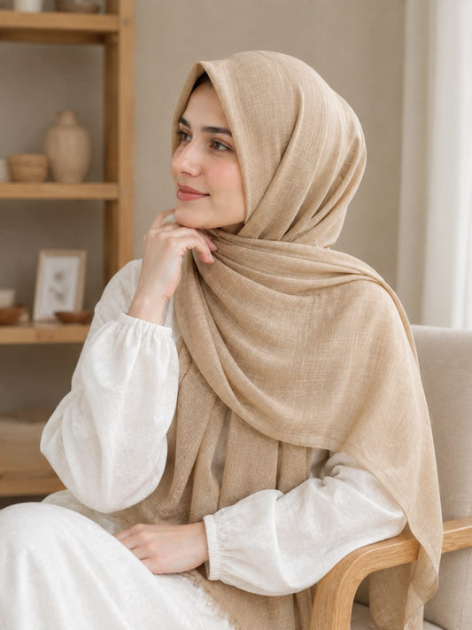 Turkish Lawn Hijab - WHEAT