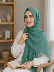 Turkish Lawn Hijab - SEAGREEN