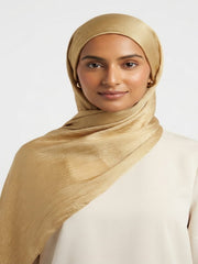 Luxury Crinkle Silk Hijab - GOLDEN