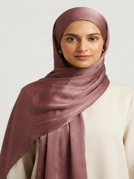 Luxury Crinkle Silk Hijab - BRUNT