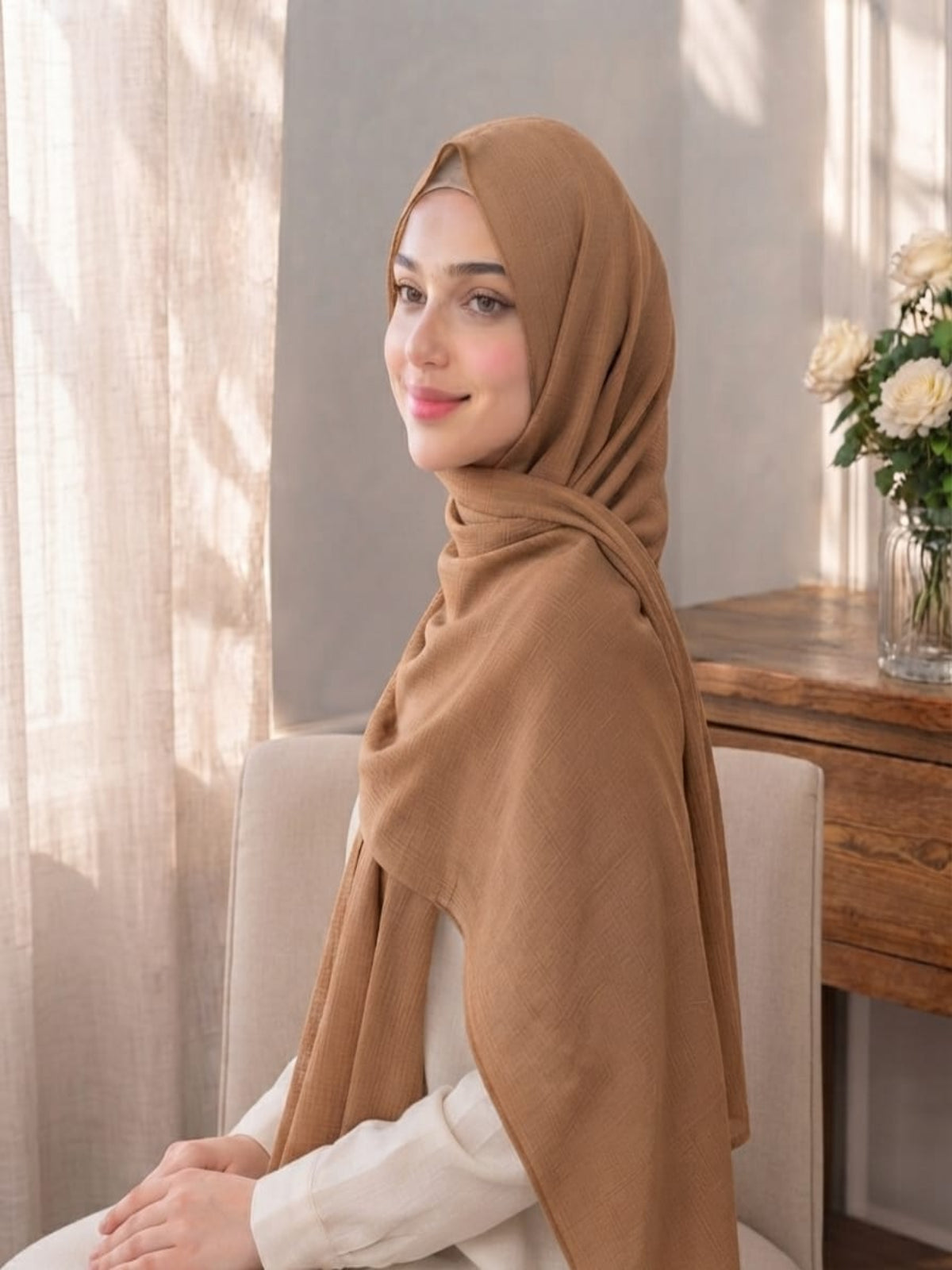 Turkish Lawn Hijab - CAMEL