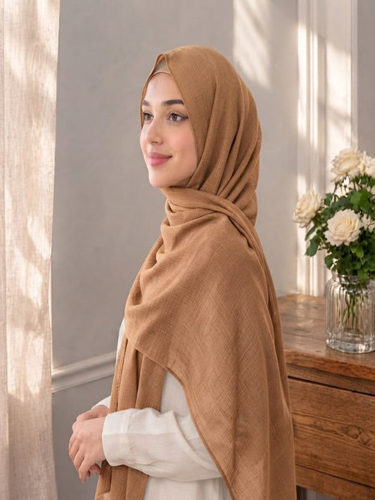 Turkish Lawn Hijab - CAMEL
