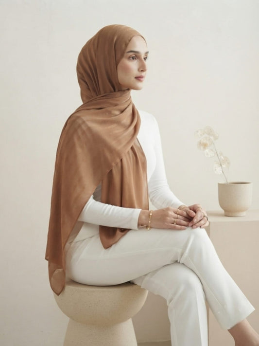 Aura Georgette Hijab-Toffee