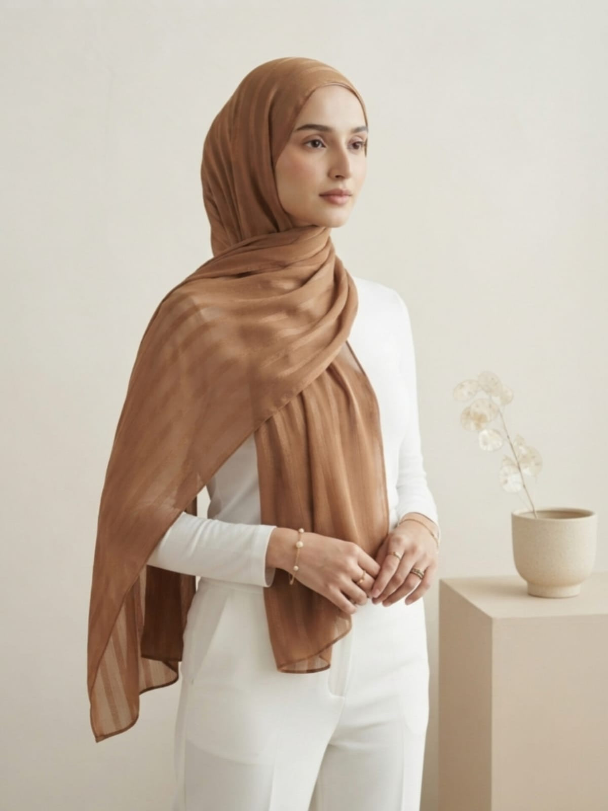 Aura Georgette Hijab-Toffee