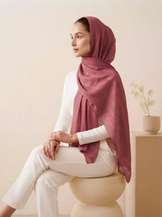Aura Georgette Hijab-Vintage Rose