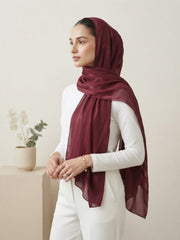 Aura Georgette Hijab-Maroon