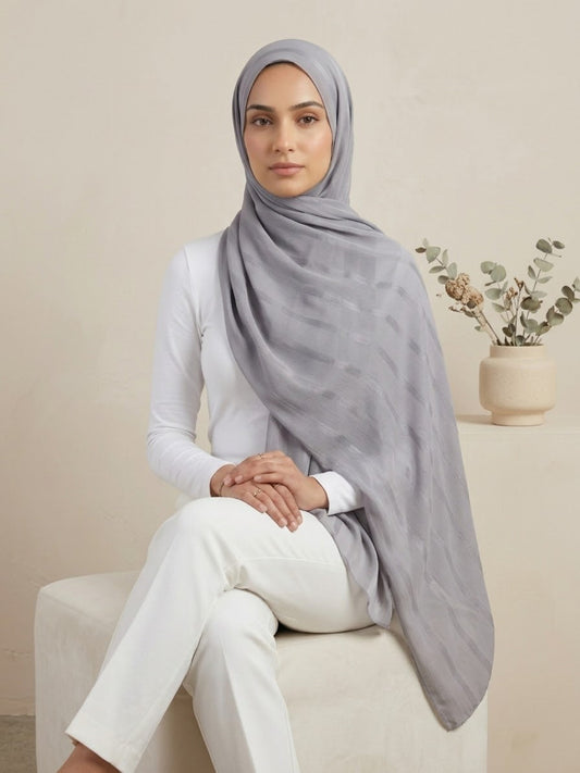 Aura Georgette Hijab-Cool Grey