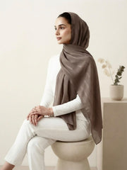 Aura Georgette Hijab-Taupe Brown