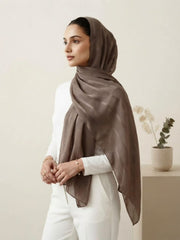 Aura Georgette Hijab-Taupe Brown