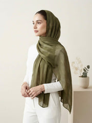 Aura Georgette Hijab-Army Green
