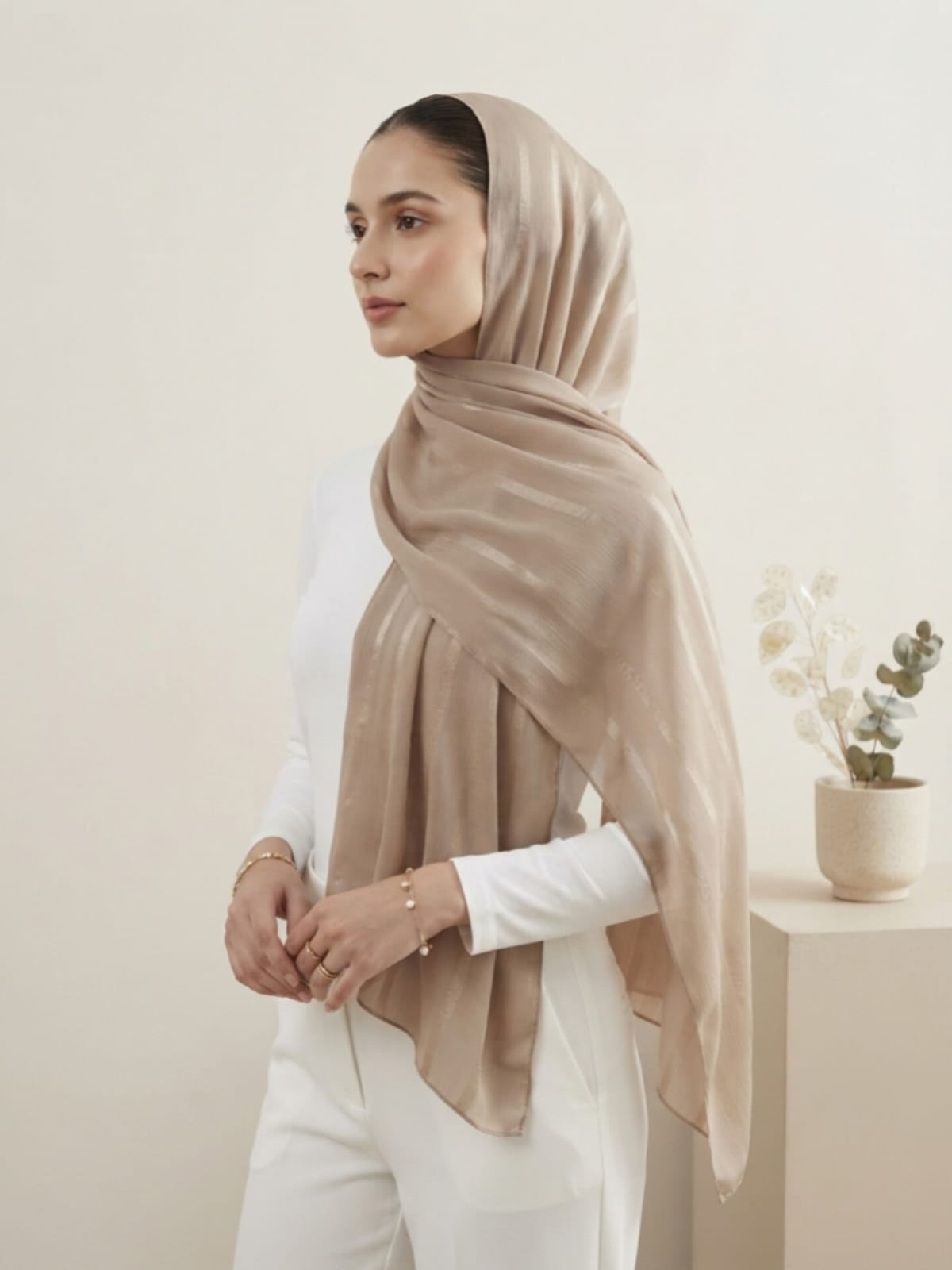 Aura Georgette Hijab-Muted Beige