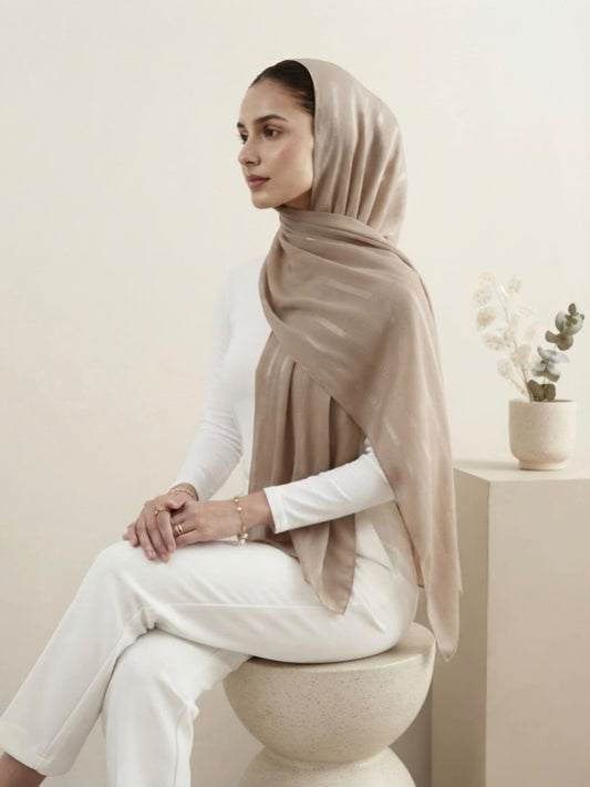 Aura Georgette Hijab-Muted Beige