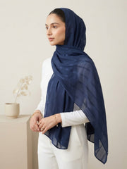 Aura Georgette Hijab-Navy Blue
