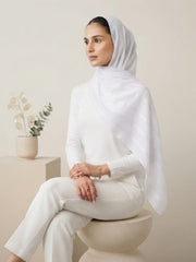 Aura Georgette Hijab-White