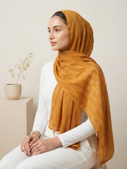 Aura Georgette Hijab-Mustard Gold