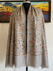 Soul Embroidered Shawl-Light Taupe