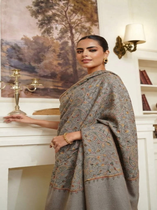 Soul Embroidered Shawl-Sand Beige
