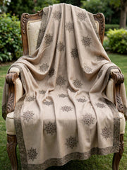 Noor Embroidered Shawl-Fawn Taupe