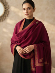 Handmade Elegance Shawl-Deep Maroon