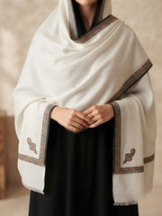 Handmade Elegance Shawl-Off White