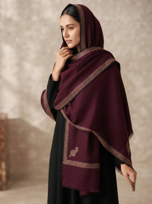 Handmade Elegance Shawl-Burgundy