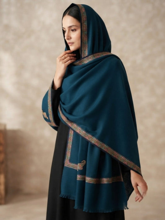 Handmade Elegance Shawl-Peacock
