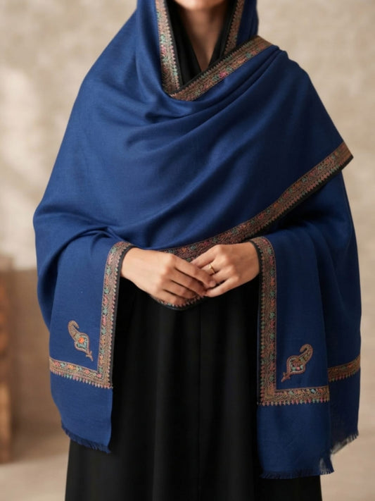 Handmade Elegance Shawl-Teal Blue