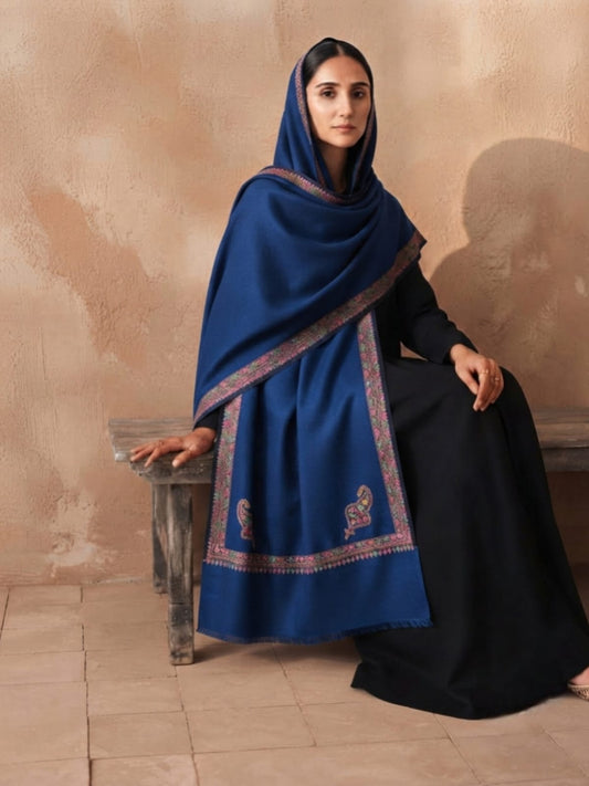 Handmade Elegance Shawl-Teal Blue