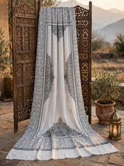 Nayab Handwork Shawl-Pearl White