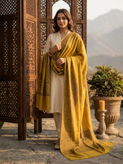 Nayab Handwork Shawl-Gold Mustard
