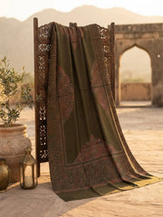 Nayab Handwork Shawl-Moss Green