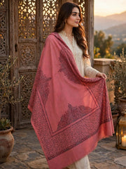 Nayab Handwork Shawl-Rose Pink