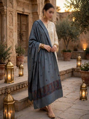 Taj Handwork Shawl-Charcoal Grey