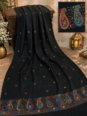 Taj Handwork Shawl-Jet Black